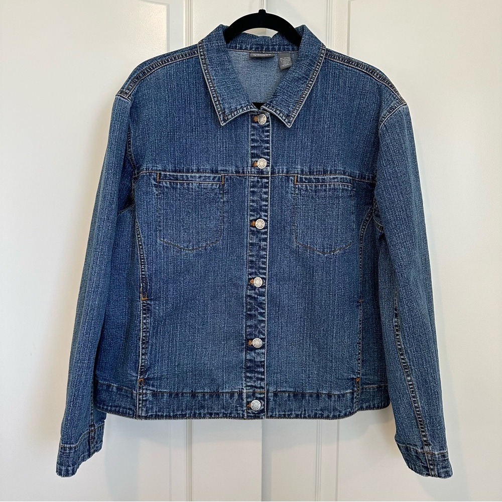 Chico's Additions Indigo Jean Jacket Size 2
